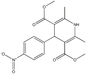 DIMETHYL 1,4-DIHYDRO-2,6-DIMETHYL-4-(4-NITROPHENYL)-PYRIDINE-3,5-DICARBOXYLATE 구조식 이미지