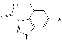 6-BROMO-4-IODOINDAZOLE-3-CARBOXYLIC ACID Structure