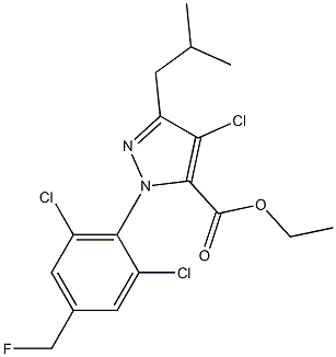 4-CHLORO-1-[2,6-DICHLORO-4-(FLUOROMETHYL)PHENYL]-3-(2-METHYLPROPYL)-1H-PYRAZOLE-5-CARBOXYLIC ACID ETHYL ESTER Structure