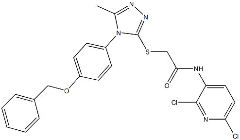 N1-(2,6-dichloro-3-pyridyl)-2-({4-[4-(benzyloxy)phenyl]-5-methyl-4H-1,2,4-triazol-3-yl}sulfanyl)acetamide 구조식 이미지