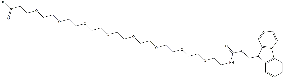 1-(9-Fluorenylmethyloxycarbonyl)amino-3,6,9,12,15,18,21,24-octaoxaheptacosan-27-oic acid 구조식 이미지