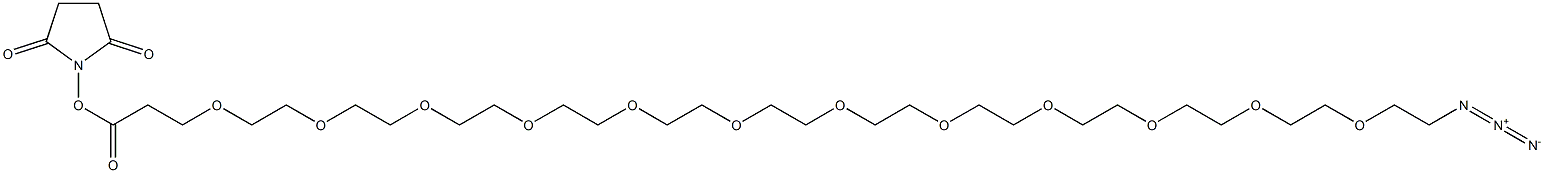 1-Azido-3,6,9,12,15,18,21,24,27,30,33,36-dodecaoxanonatriacontan-39-oic acid succinimidyl ester 구조식 이미지