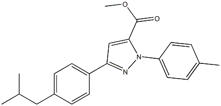 methyl 3-(4-isobutylphenyl)-1-p-tolyl-1H-pyrazole-5-carboxylate 구조식 이미지