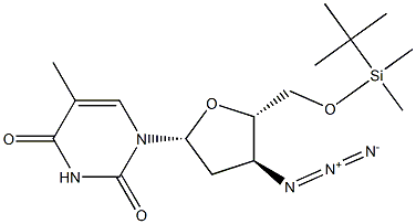 3'-Azido-5'-O-t-butyldimethylsilyl-3'-deoxythymidine 구조식 이미지