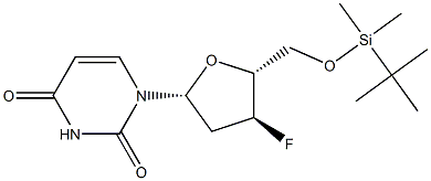 5'-O-t-Butyldimethylsilyl-3'-fluoro-2',3'-dideoxyuridine Structure