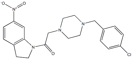 1-{[4-(4-CHLOROBENZYL)PIPERAZIN-1-YL]ACETYL}-6-NITROINDOLINE Structure