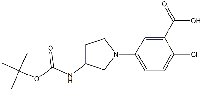 5-(3-TERT-BUTOXYCARBONYLAMINO-PYRROLIDIN-1-YL)-2-CHLORO-BENZOIC ACID Structure