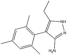 5-ETHYL-4-MESITYL-1H-PYRAZOL-3-AMINE 구조식 이미지