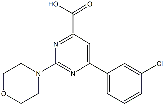 6-(3-CHLOROPHENYL)-2-MORPHOLIN-4-YLPYRIMIDINE-4-CARBOXYLIC ACID 구조식 이미지