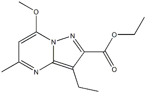 ETHYL 3-ETHYL-7-METHOXY-5-METHYLPYRAZOLO[1,5-A]PYRIMIDINE-2-CARBOXYLATE 구조식 이미지