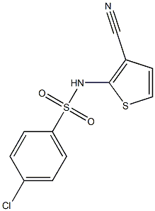 N1-(3-cyano-2-thienyl)-4-chlorobenzene-1-sulfonamide 구조식 이미지