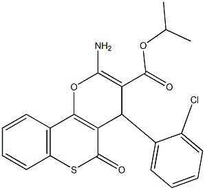 isopropyl 2-amino-4-(2-chlorophenyl)-5-oxo-4H,5H-thiochromeno[4,3-b]pyran-3-carboxylate 구조식 이미지