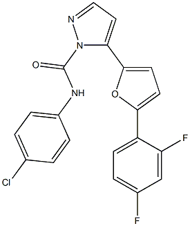 N1-(4-chlorophenyl)-5-[5-(2,4-difluorophenyl)-2-furyl]-1H-pyrazole-1-carboxamide 구조식 이미지