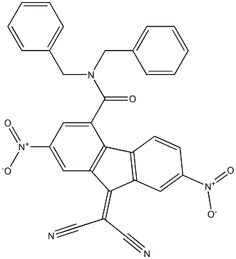 N4,N4-dibenzyl-9-(dicyanomethylidene)-2,7-dinitro-9H-fluorene-4-carboxamide Structure