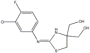 [2-[(3-chloro-4-fluorophenyl)imino]-4-(hydroxymethyl)-1,3-thiazolan-4-yl]methanol Structure