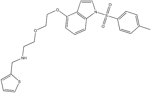 2-[2-({1-[(4-methylphenyl)sulfonyl]-1H-indol-4-yl}oxy)ethoxy]-N-(2-thienylmethyl)-1-ethanamine Structure
