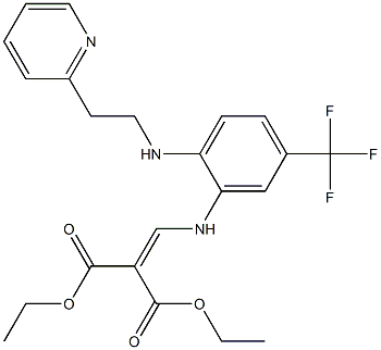 diethyl 2-{[2-{[2-(2-pyridyl)ethyl]amino}-5-(trifluoromethyl)anilino]methylidene}malonate Structure