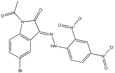 1-acetyl-5-bromo-3-[2-(2,4-dinitrophenyl)hydrazono]indolin-2-one Structure