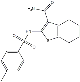 2-{[(4-methylphenyl)sulfonyl]amino}-4,5,6,7-tetrahydrobenzo[b]thiophene-3-carboxamide Structure