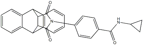 N-cyclopropyl-4-[16,18-dioxo-17-azapentacyclo[6.6.5.0~2,7~.0~9,14~.0~15,19~]nonadeca-2,4,6,9(14),10,12-hexaen-17-yl]benzenecarboxamide Structure