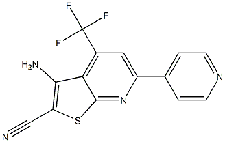 3-amino-6-(4-pyridinyl)-4-(trifluoromethyl)thieno[2,3-b]pyridine-2-carbonitrile Structure