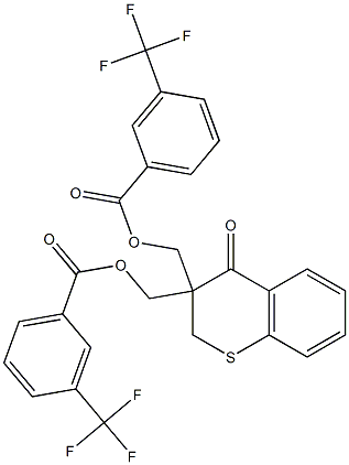 [4-oxo-3-({[3-(trifluoromethyl)benzoyl]oxy}methyl)-3,4-dihydro-2H-thiochromen-3-yl]methyl 3-(trifluoromethyl)benzenecarboxylate 구조식 이미지