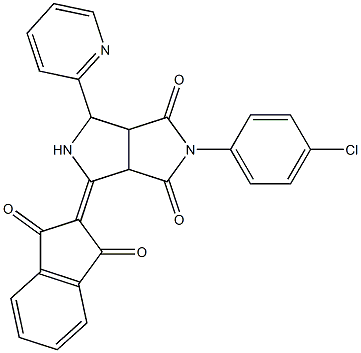 2-(4-chlorophenyl)-4-(1,3-dioxo-1,3-dihydro-2H-inden-2-yliden)-6-(2-pyridinyl)tetrahydropyrrolo[3,4-c]pyrrole-1,3(2H,3aH)-dione Structure