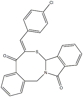 6-[(Z)-(4-chlorophenyl)methylidene]-6H-isoindolo[2,1-b][4,2]benzothiazocine-5,12(7aH,14H)-dione Structure