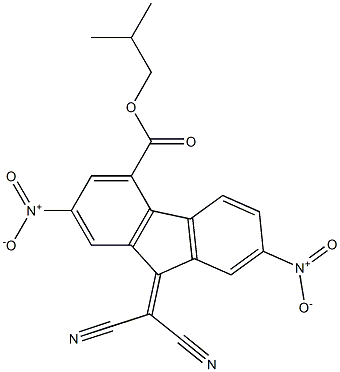 isobutyl 9-(dicyanomethylidene)-2,7-dinitro-9H-fluorene-4-carboxylate 구조식 이미지