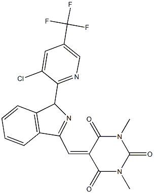 5-({1-[3-chloro-5-(trifluoromethyl)-2-pyridinyl]-1H-isoindol-3-yl}methylene)-1,3-dimethyl-2,4,6(1H,3H,5H)-pyrimidinetrione Structure