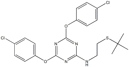 N2-[2-(tert-butylthio)ethyl]-4,6-di(4-chlorophenoxy)-1,3,5-triazin-2-amine Structure