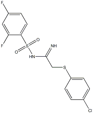 N1-{2-[(4-chlorophenyl)thio]ethanimidoyl}-2,4-difluorobenzene-1-sulfonamide Structure