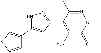 4-amino-2,6-dimethyl-5-[5-(3-thienyl)-1H-pyrazol-3-yl]-2,3-dihydropyridazin-3-one Structure