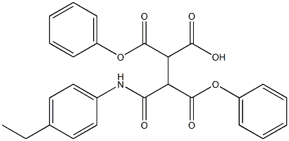 4-(4-ethylanilino)-4-oxo-2,3-di(phenoxycarbonyl)butanoic acid 구조식 이미지