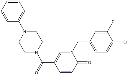 1-(3,4-dichlorobenzyl)-5-[(4-phenylpiperazino)carbonyl]-2(1H)-pyridinone Structure