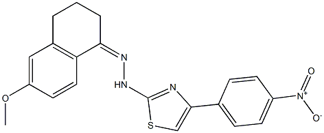 6-methoxy-1,2,3,4-tetrahydronaphthalen-1-one 1-[4-(4-nitrophenyl)-1,3-thiaz ol-2-yl]hydrazone Structure