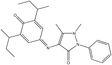 4-{[3,5-di(sec-butyl)-4-oxocyclohexa-2,5-dienyliden]amino}-1,5-dimethyl-2-phenyl-2,3-dihydro-1H-pyrazol-3-one 구조식 이미지