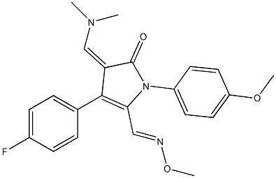 4-[(dimethylamino)methylene]-3-(4-fluorophenyl)-1-(4-methoxyphenyl)-5-oxo-4,5-dihydro-1H-pyrrole-2-carbaldehyde O-methyloxime Structure