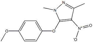 5-(4-methoxyphenoxy)-1,3-dimethyl-4-nitro-1H-pyrazole 구조식 이미지