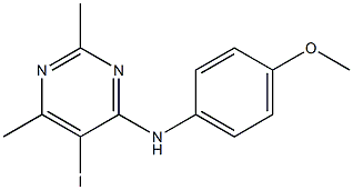 N-(5-iodo-2,6-dimethyl-4-pyrimidinyl)-N-(4-methoxyphenyl)amine 구조식 이미지