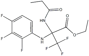 ethyl 3,3,3-trifluoro-2-(propionylamino)-2-(2,3,4-trifluoroanilino)propanoate 구조식 이미지