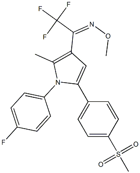 2,2,2-trifluoro-1-{1-(4-fluorophenyl)-2-methyl-5-[4-(methylsulfonyl)phenyl]-1H-pyrrol-3-yl}-1-ethanone O-methyloxime 구조식 이미지