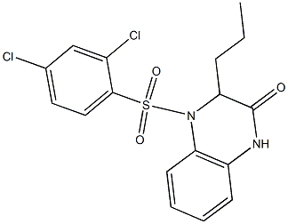 4-[(2,4-dichlorophenyl)sulfonyl]-3-propyl-3,4-dihydro-2(1H)-quinoxalinone 구조식 이미지