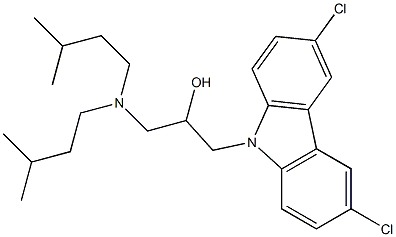 1-(3,6-dichloro-9H-carbazol-9-yl)-3-(diisopentylamino)propan-2-ol 구조식 이미지