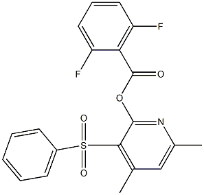 4,6-dimethyl-3-(phenylsulfonyl)-2-pyridinyl 2,6-difluorobenzenecarboxylate Structure