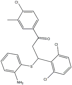 3-[(2-aminophenyl)thio]-1-(4-chloro-3-methylphenyl)-3-(2,6-dichlorophenyl)propan-1-one 구조식 이미지