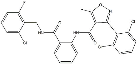 N4-(2-{[(2-chloro-6-fluorobenzyl)amino]carbonyl}phenyl)-3-(2,6-dichlorophenyl)-5-methylisoxazole-4-carboxamide Structure