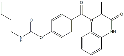 4-{[2-methyl-3-oxo-3,4-dihydro-1(2H)-quinoxalinyl]carbonyl}phenyl N-butylcarbamate 구조식 이미지