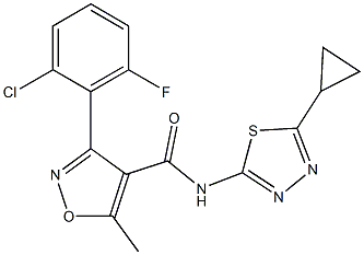 N4-(5-cyclopropyl-1,3,4-thiadiazol-2-yl)-3-(2-chloro-6-fluorophenyl)-5-methylisoxazole-4-carboxamide Structure