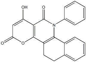 1-hydroxy-11-phenyl-5,6,11,12-tetrahydro-3H-benzo[h]pyrano[3,2-c]quinoline- 3,12-dione Structure